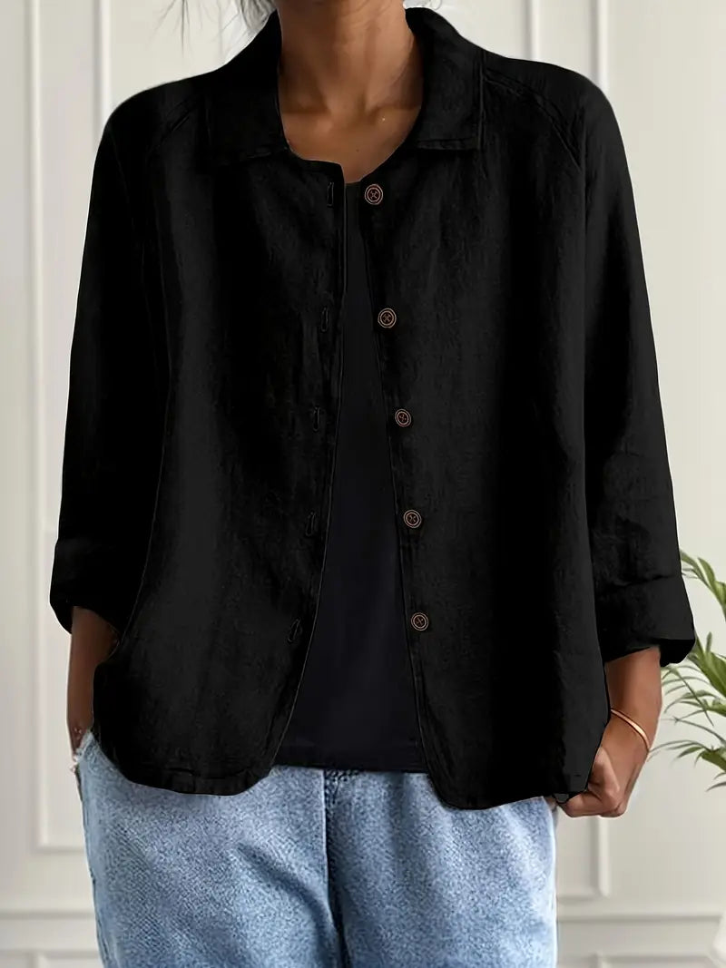 Spring jacket for women, a button-front lightweight design that adds casual elegance to any look.