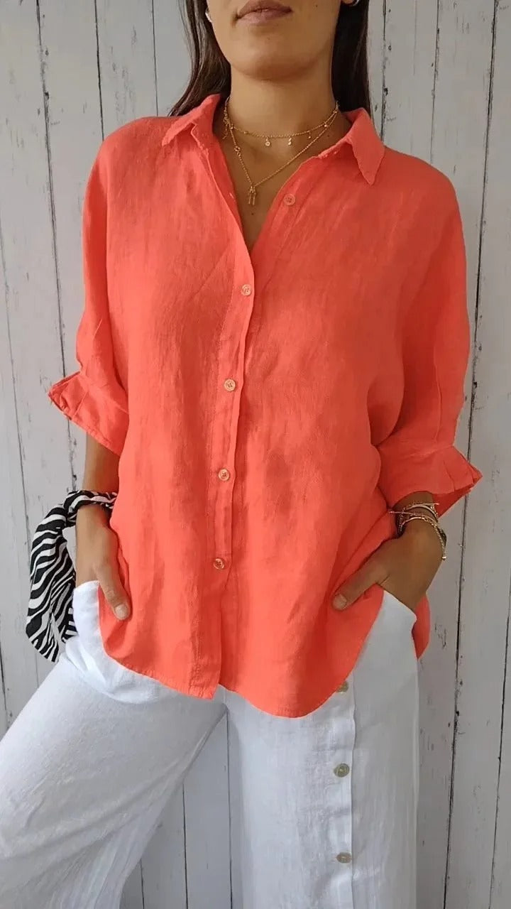 Everyday women's apparel: a fashionable and comfortable button-up casual shirt.
