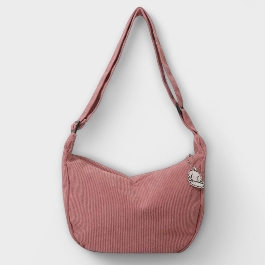 Women's casual corduroy hobo shoulder bag in a stylish vintage design, perfect for everyday use.