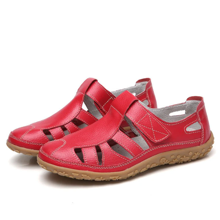 Women's casual sandals designed for comfort, with flexible sole and chic cutout accents.