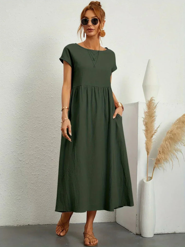 Comfortable elegant midi dress for women, an effortless style statement.