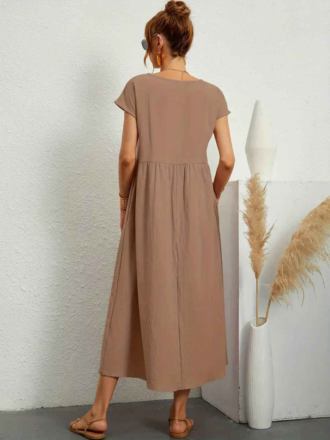Flowy midi dress for women, offering effortless comfort and style.
