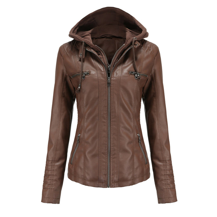 Stylish women's outerwear: a versatile casual jacket with a zipper closure and detachable hood.