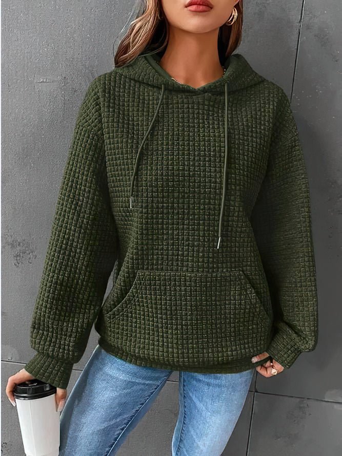 Casual women's hooded sweatshirt in a pastel color, great for spring.