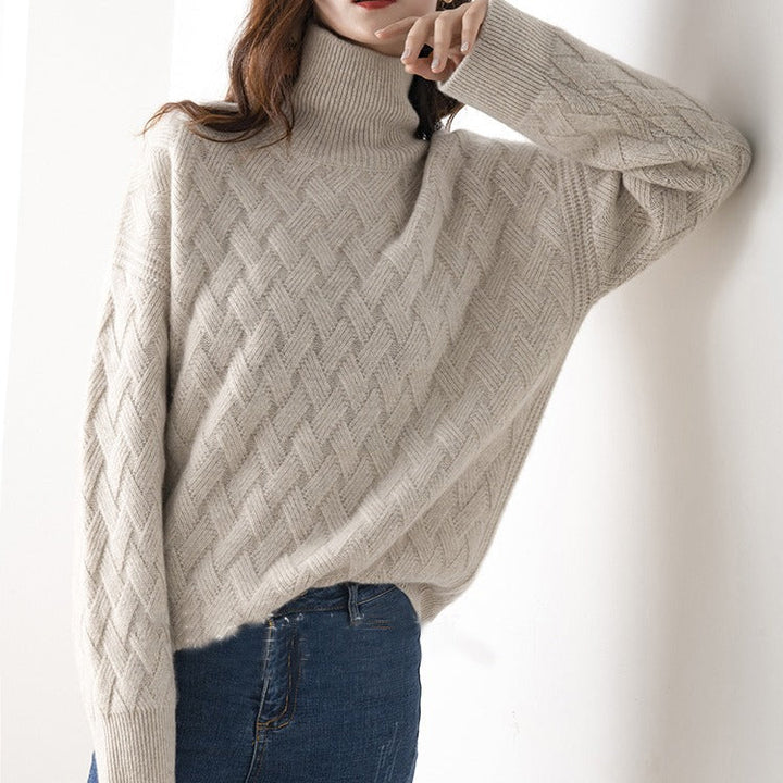 Soft knit long sleeve turtleneck top for women, essential spring fashion layering piece