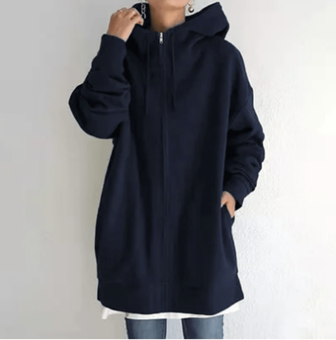 Women's versatile zip-up jacket, an essential piece for comfortable fall fashion and everyday wear