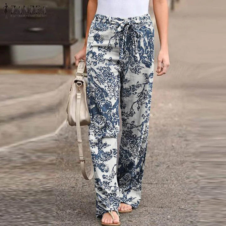 Relaxed fit women's mid-waist casual trousers, designed for all-day comfort & versatile styling.