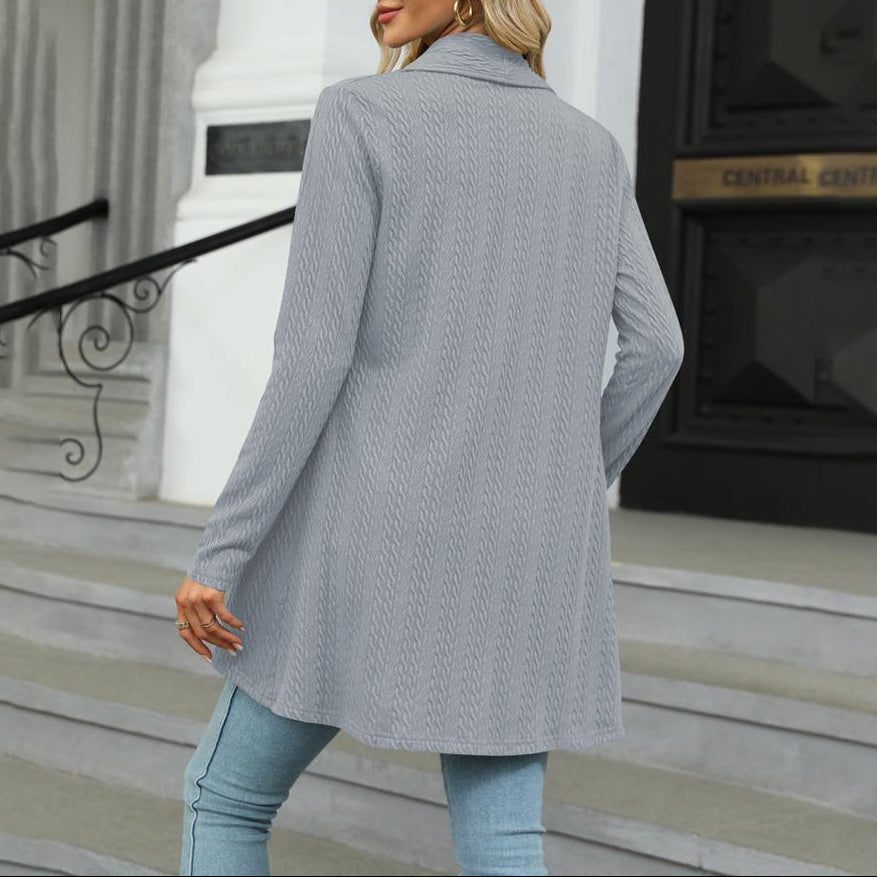 Stylish women's long cardigan, open front design for versatile casual wear