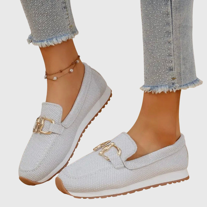 Ladies' comfortable orthopedic loafers for arch support, perfect for casual outfits.