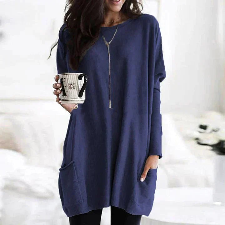 Everyday comfort women's casual short sleeve t-shirt with pocket. Relaxed fit ladies fashion top.