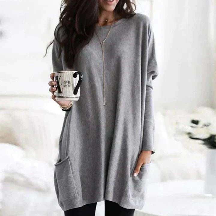 Ladies casual short sleeve t-shirt with pocket. Relaxed fit, soft feel top for versatile everyday comfort.