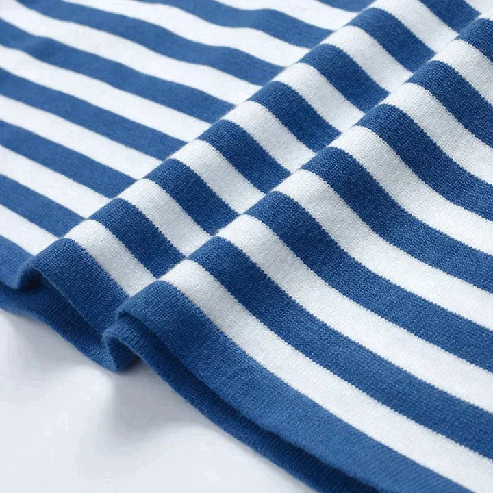 Stylish women's striped long sleeve top, a must-have for spring and summer casual wear.