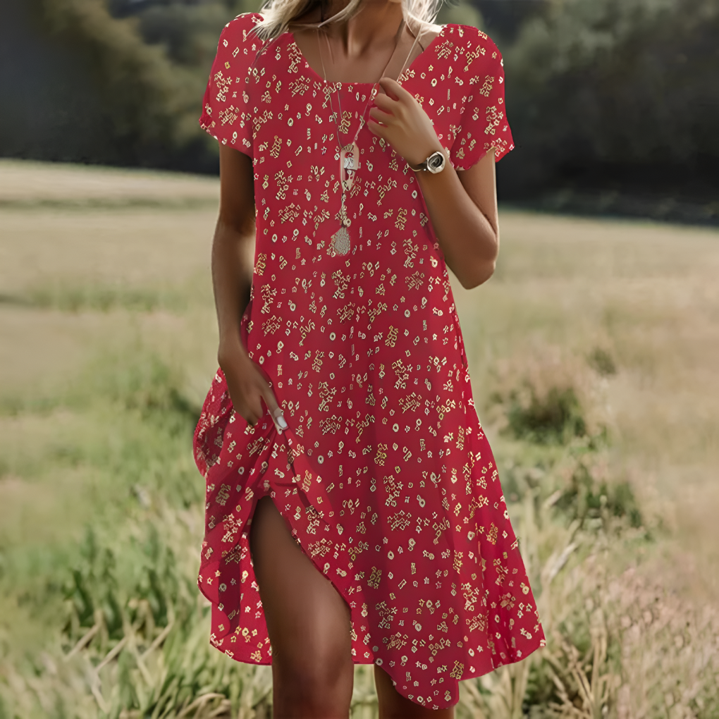 Sleeveless scoop neck midi dress for women, featuring a stylish waist tie for a flattering fit