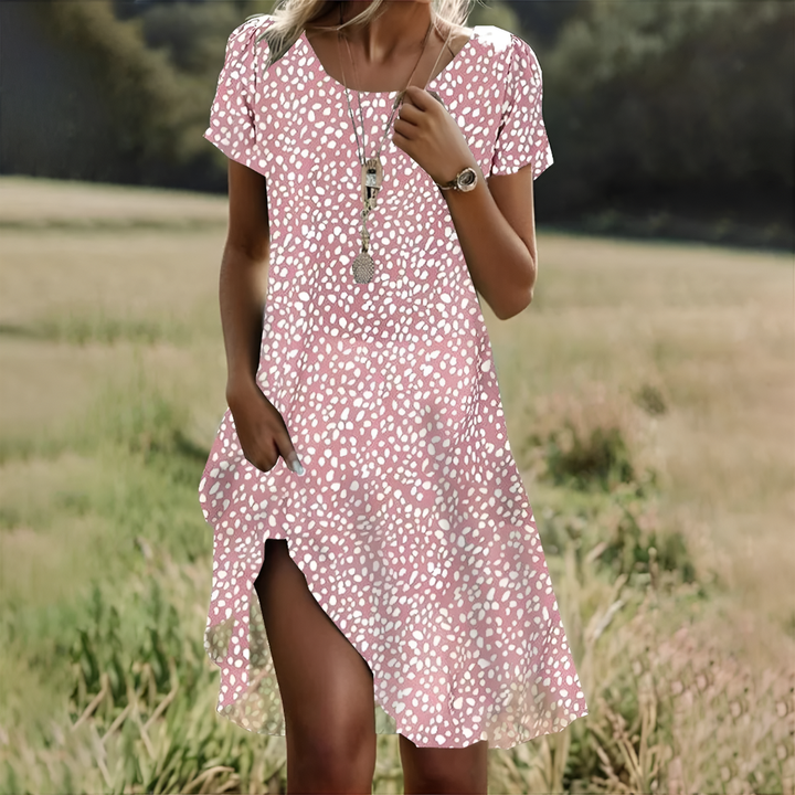 New arrival: Women's summer casual midi dress with adjustable waist tie and breathable fabric