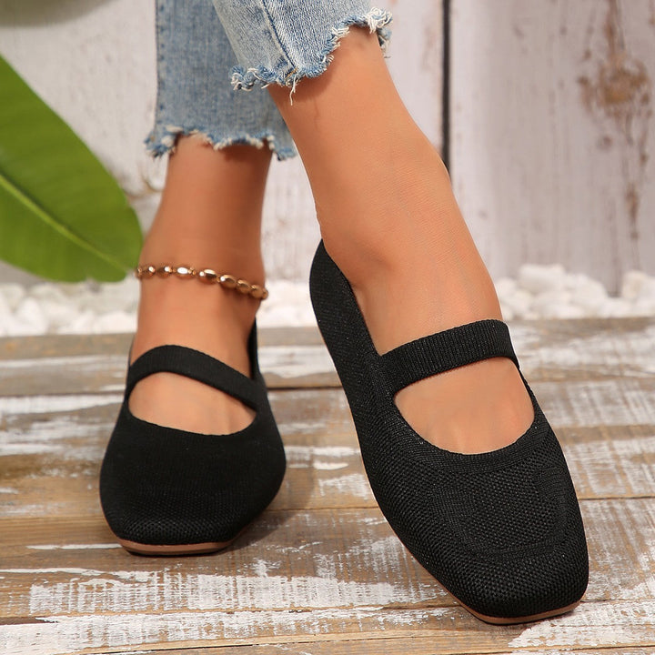 Smiling face women's Mary Jane flats, offering ultimate comfort and a cheerful touch to casual outfits.