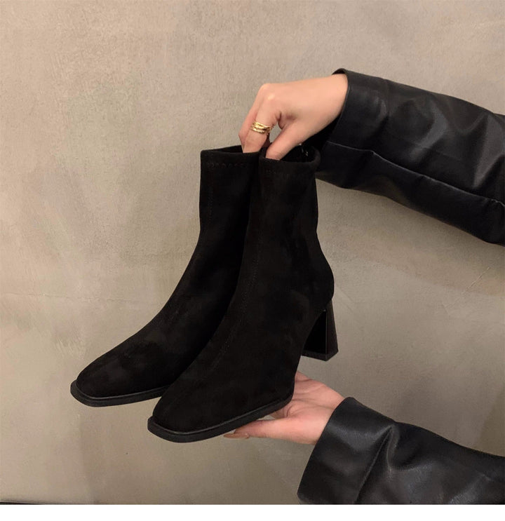 Step out in style with these chic black block heel women's ankle boots. Comfortable, fashionable & versatile.