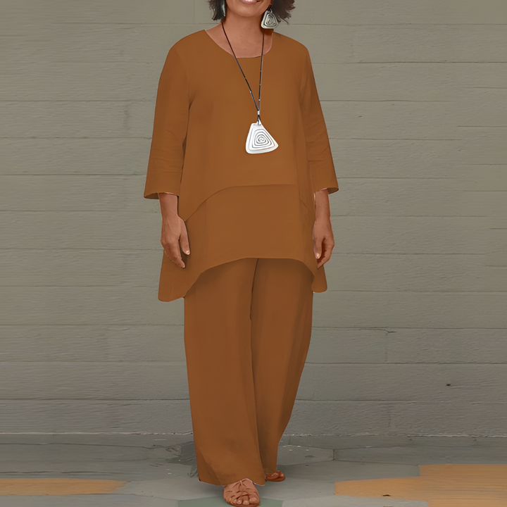 Relaxed fit women's linen set, versatile 2-piece clothing for various summer occasions