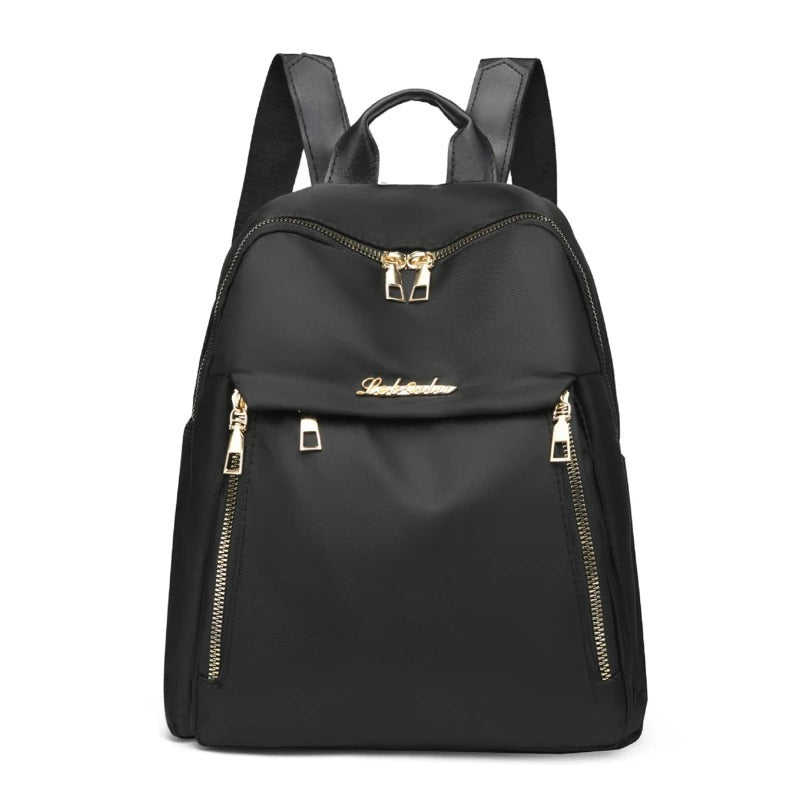Women's chic PU leather travel backpack for everyday use, with adjustable straps.