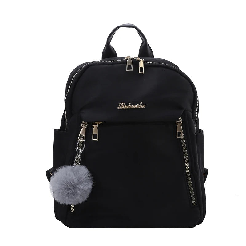 Women's stylish PU leather backpack with multiple compartments and adjustable shoulder straps.