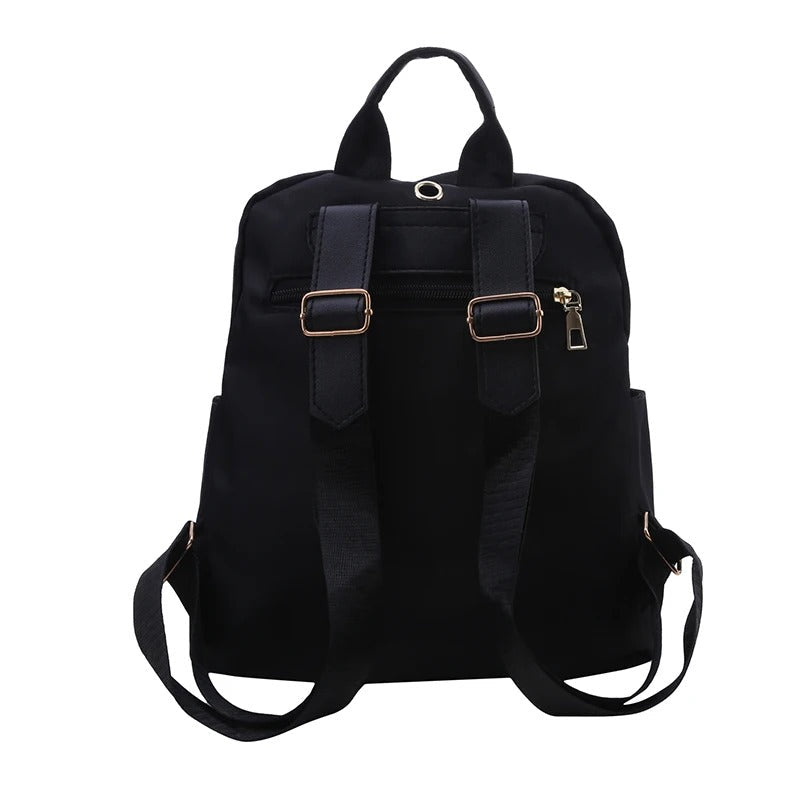 Durable PU leather travel backpack for women, perfect for weekend trips & urban adventures.