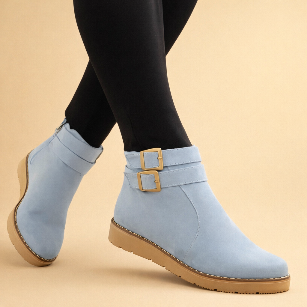 Chic women's brown structured ankle boots, offering comfortable everyday style for fall, winter, and spring.