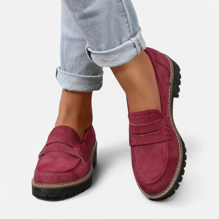 Elegant women's chunky sole loafers, a classic and comfortable choice for everyday footwear.