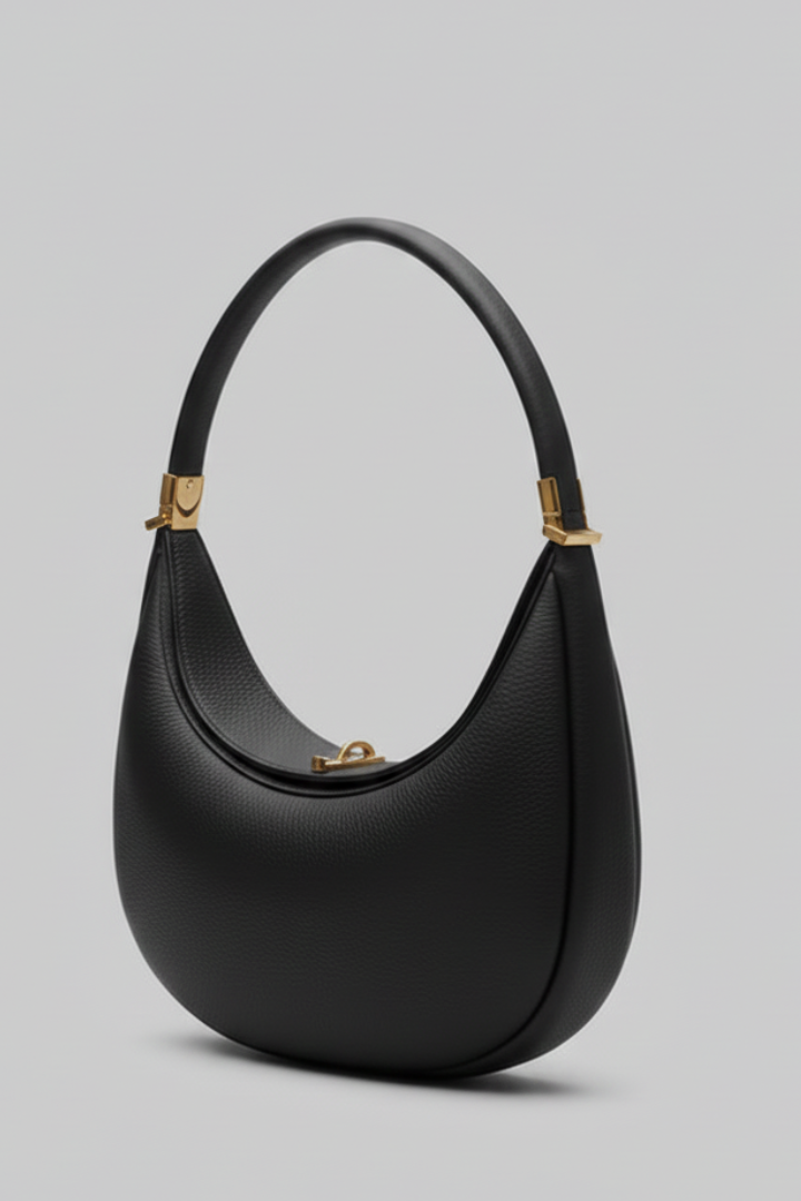 Stylish small shoulder bag for women, featuring a unique half-curve shape and casual elegance