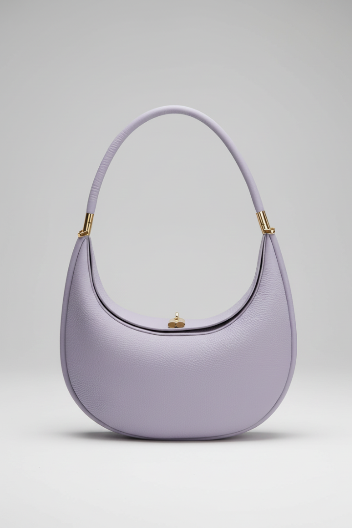 Classic women's everyday bag, a black half-moon shoulder bag with adjustable strap