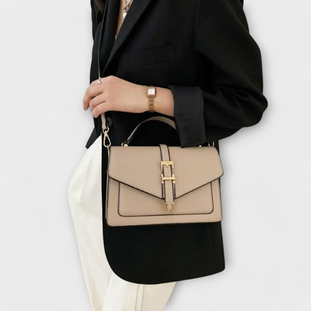 Structured leather everyday shoulder bag for women, perfect for a sophisticated look