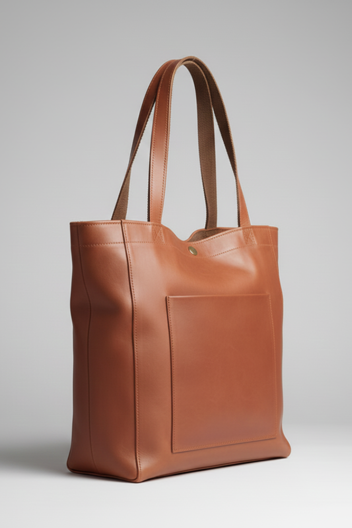 Structured women's everyday handbag, classic design, featuring multiple compartments and an adjustable crossbody strap