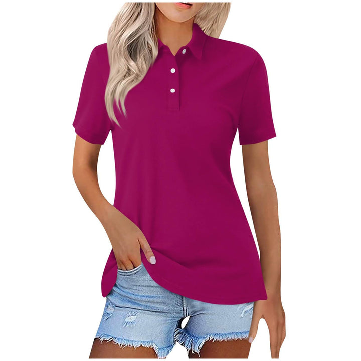 Comfortable women's short sleeve polo shirt, an essential everyday top with classic effortless style.
