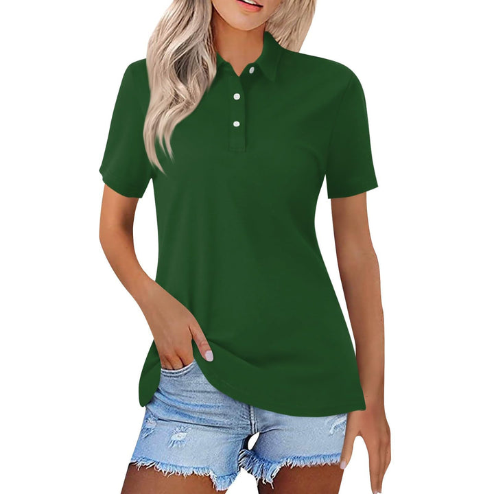 Smart casual women's short sleeve polo, perfect for timeless everyday wear and versatile looks.
