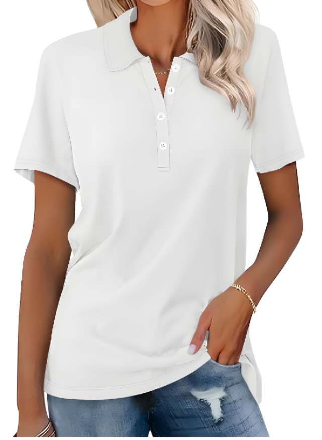 Versatile ladies' short sleeve polo shirt. Enjoy a relaxed fit for everyday casual wear & comfort.