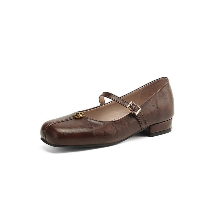 Women's classic strap ballet flats in black, perfect for everyday wear and comfort.