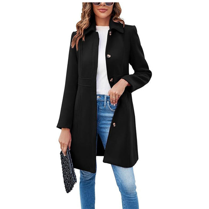 Women's classic trench coat with modern cut, perfect for fall fashion outerwear. Stylish & versatile long jacket.