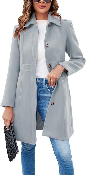 Professional women's long trench coat, versatile for work or casual wear. A classic and stylish fall outerwear.