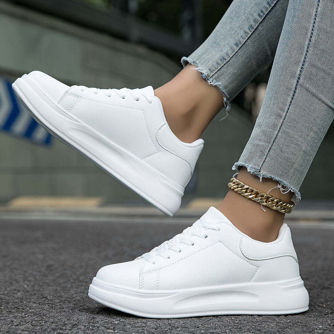 Classic white leather women's shoes, designed for ultimate comfort and enduring style