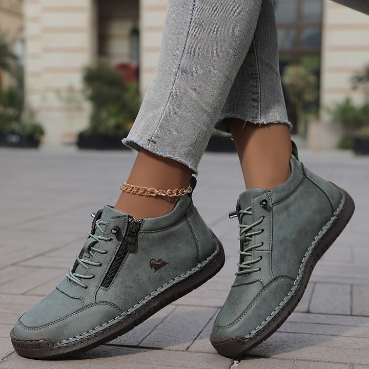 Women's comfort zip-up walking sneakers in black, perfect for everyday wear and athletic style.