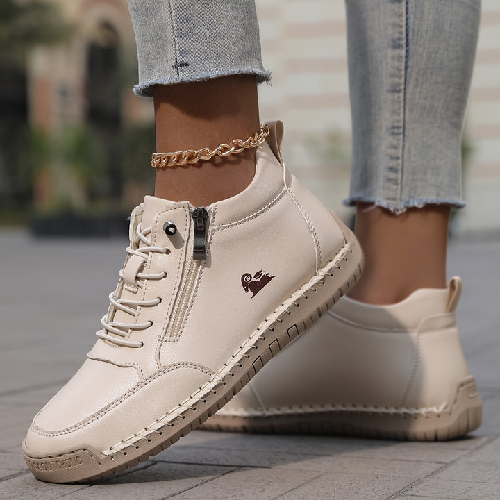 Women's fashion zip-up sneakers designed for supreme comfort and versatile everyday wear.