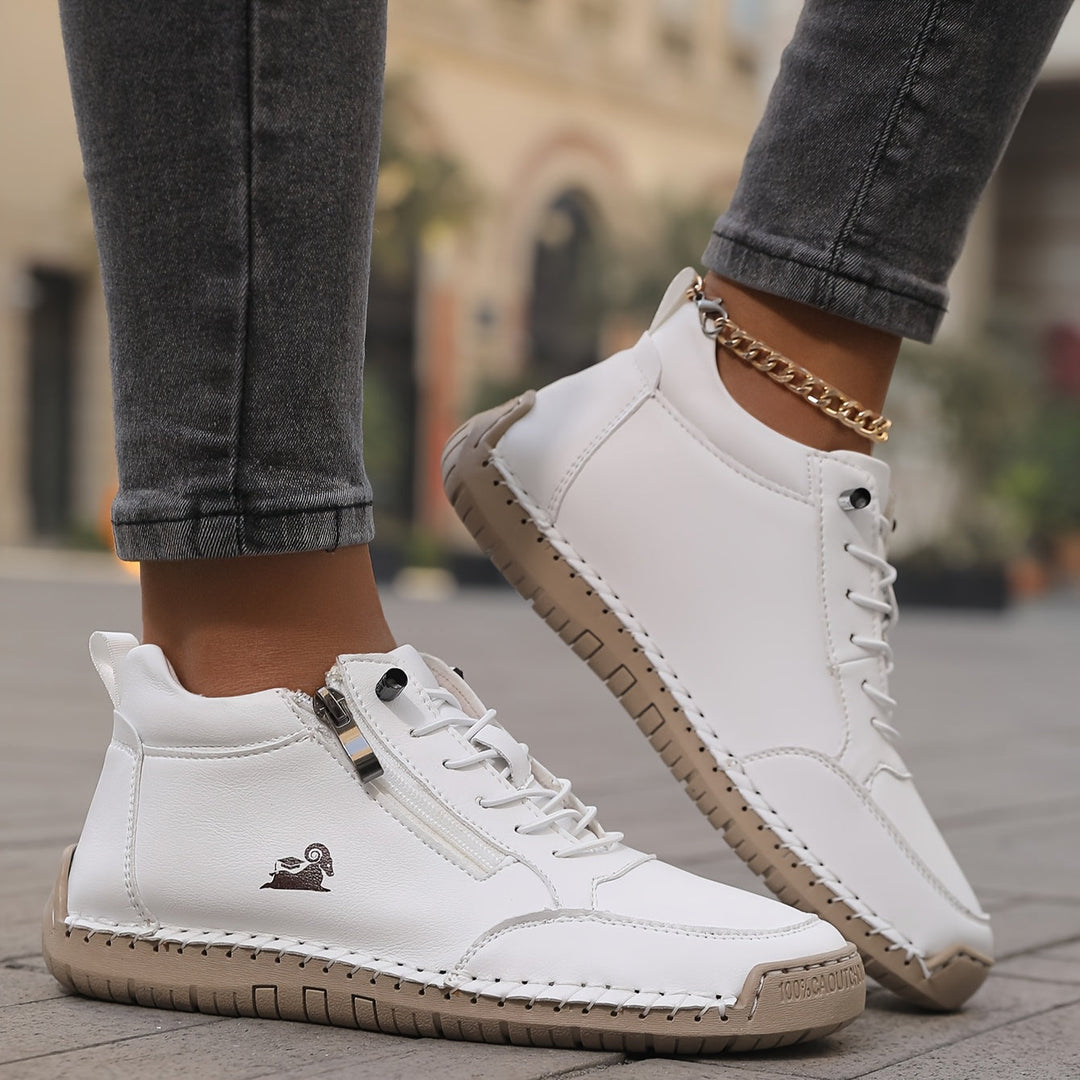 Women's comfort zip-up walking sneakers, an essential for any spring/summer casual shoe collection.
