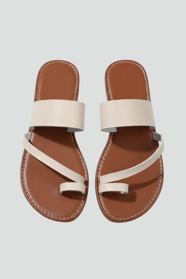 Women's comfortable black buckle strap slip-on sandals for summer casual wear