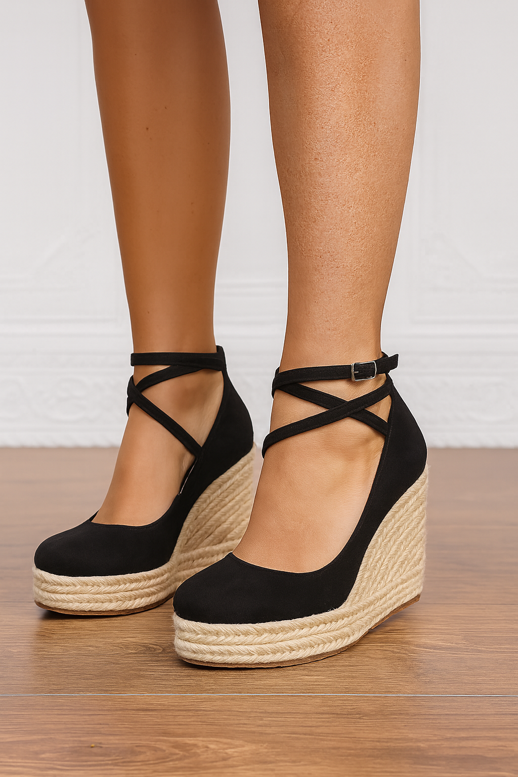 Women's comfortable black strappy flat sandals for summer, casual wear, and everyday style.