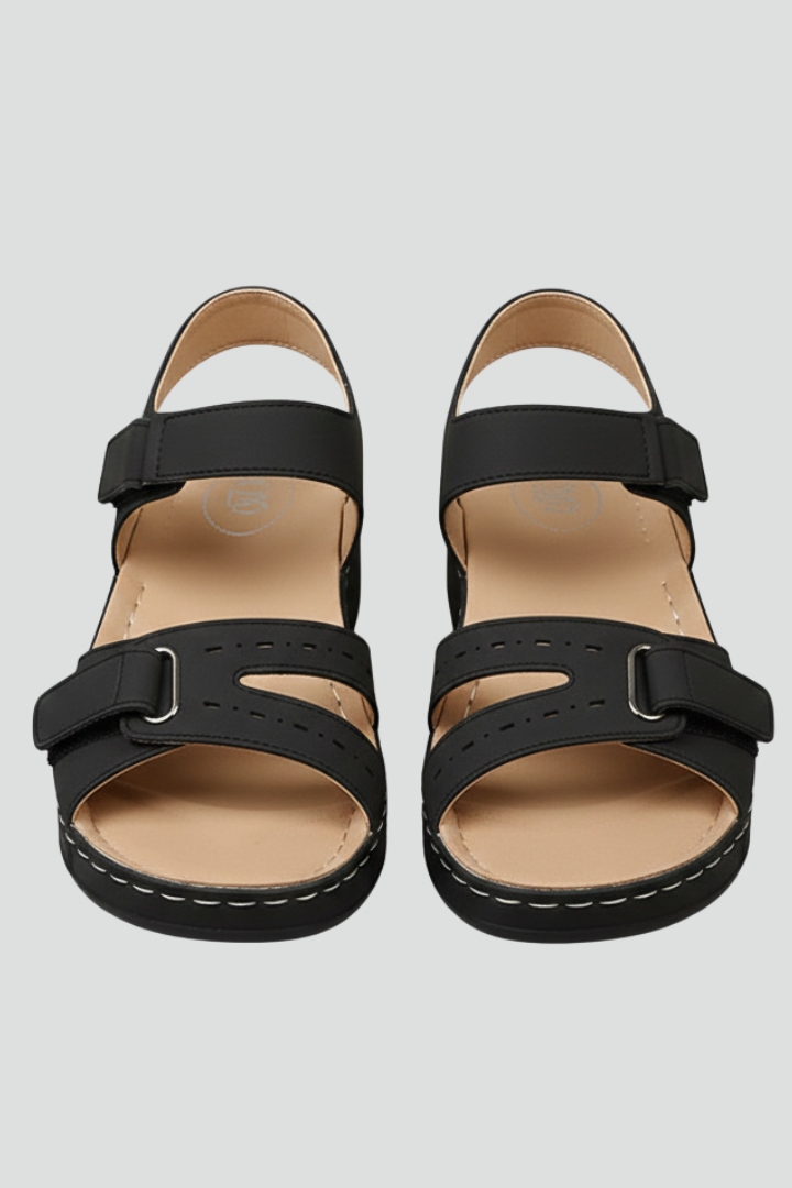Women's comfortable bronze loop strap wedge sandals, perfect for summer casual wear