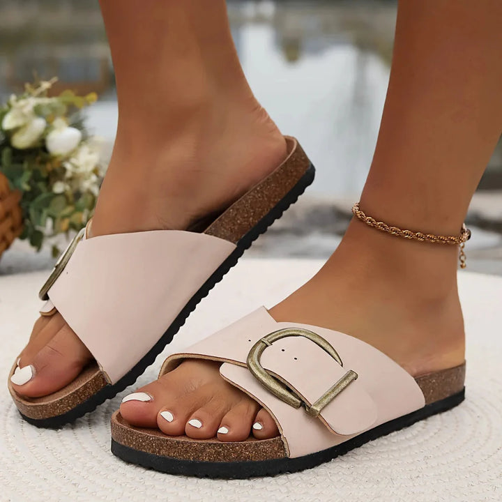 Casual women's summer sandals designed with arch support for all-day comfort and stability.