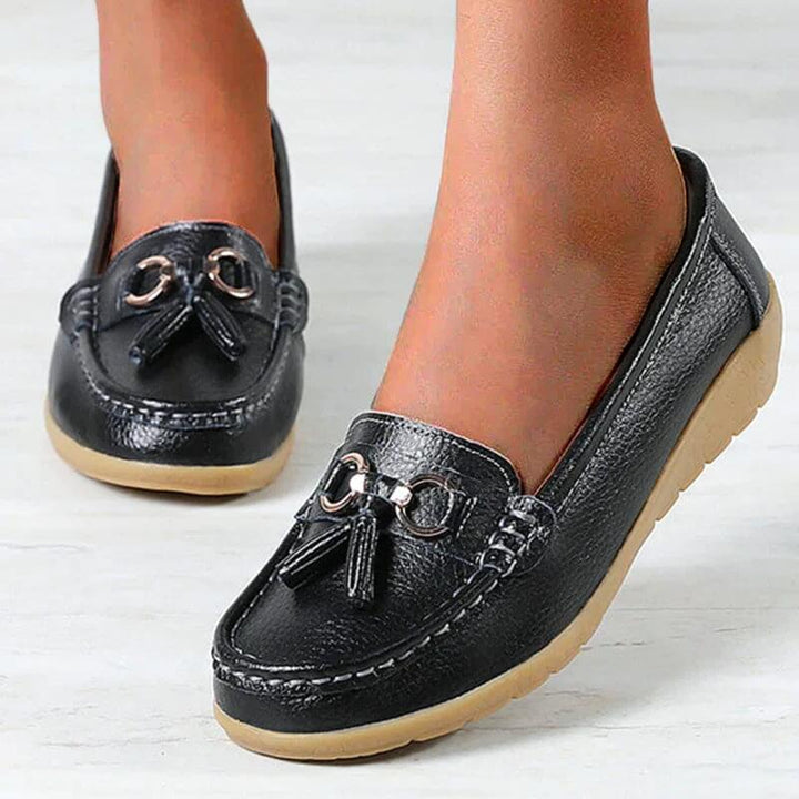 Versatile women's slip-on shoes for everyday comfort and smart casual style, crafted from leather.