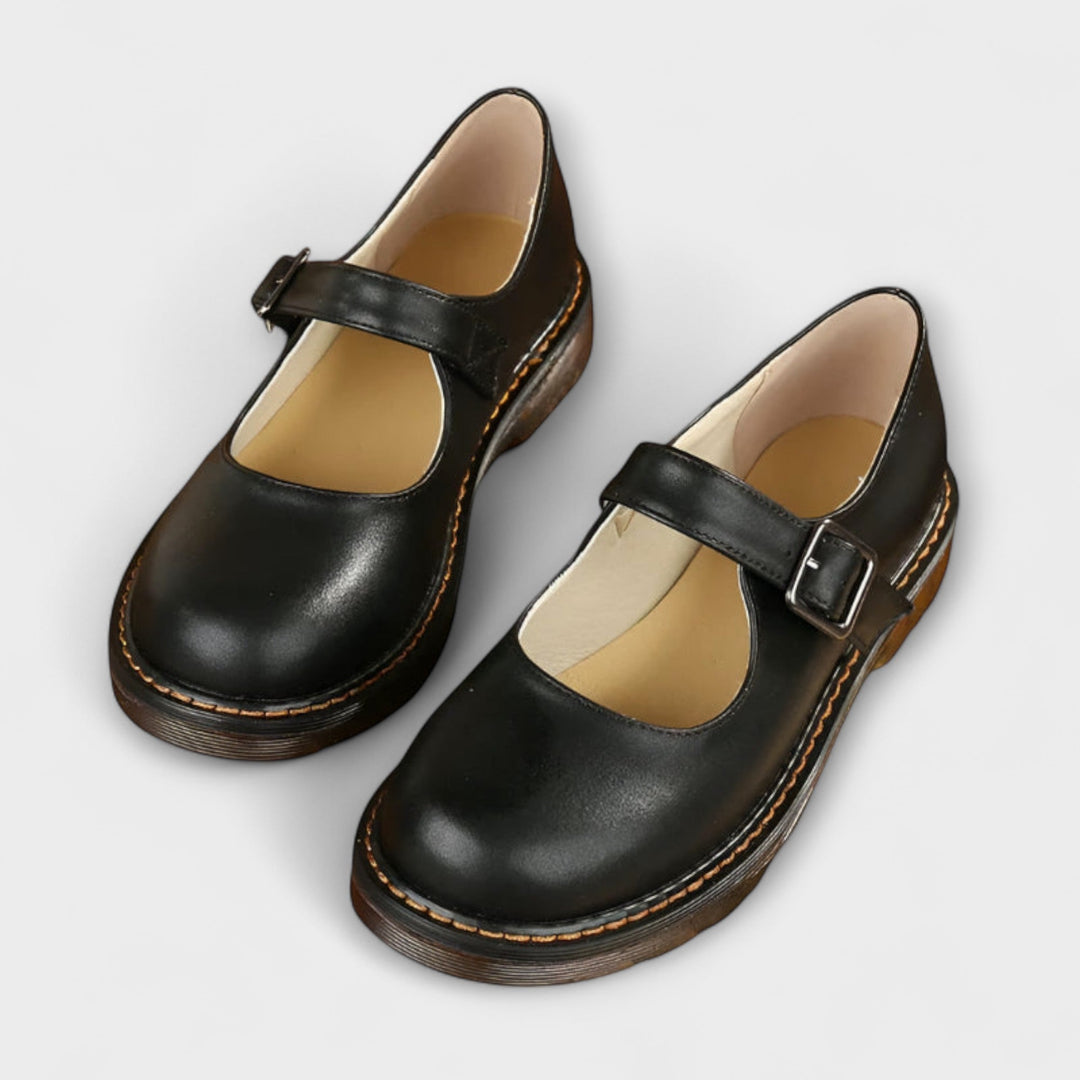 Elegant women's orthopedic Mary Jane flats with adjustable strap, suitable for casual or formal wear
