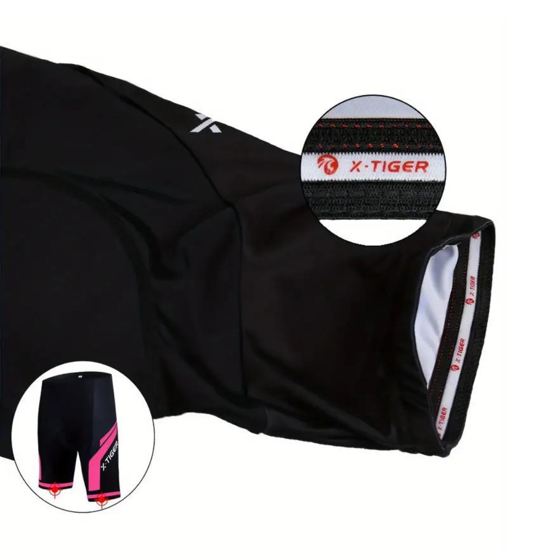 Breathable women's cycling shorts with soft padding. Stretch material for ultimate comfort during activewear.