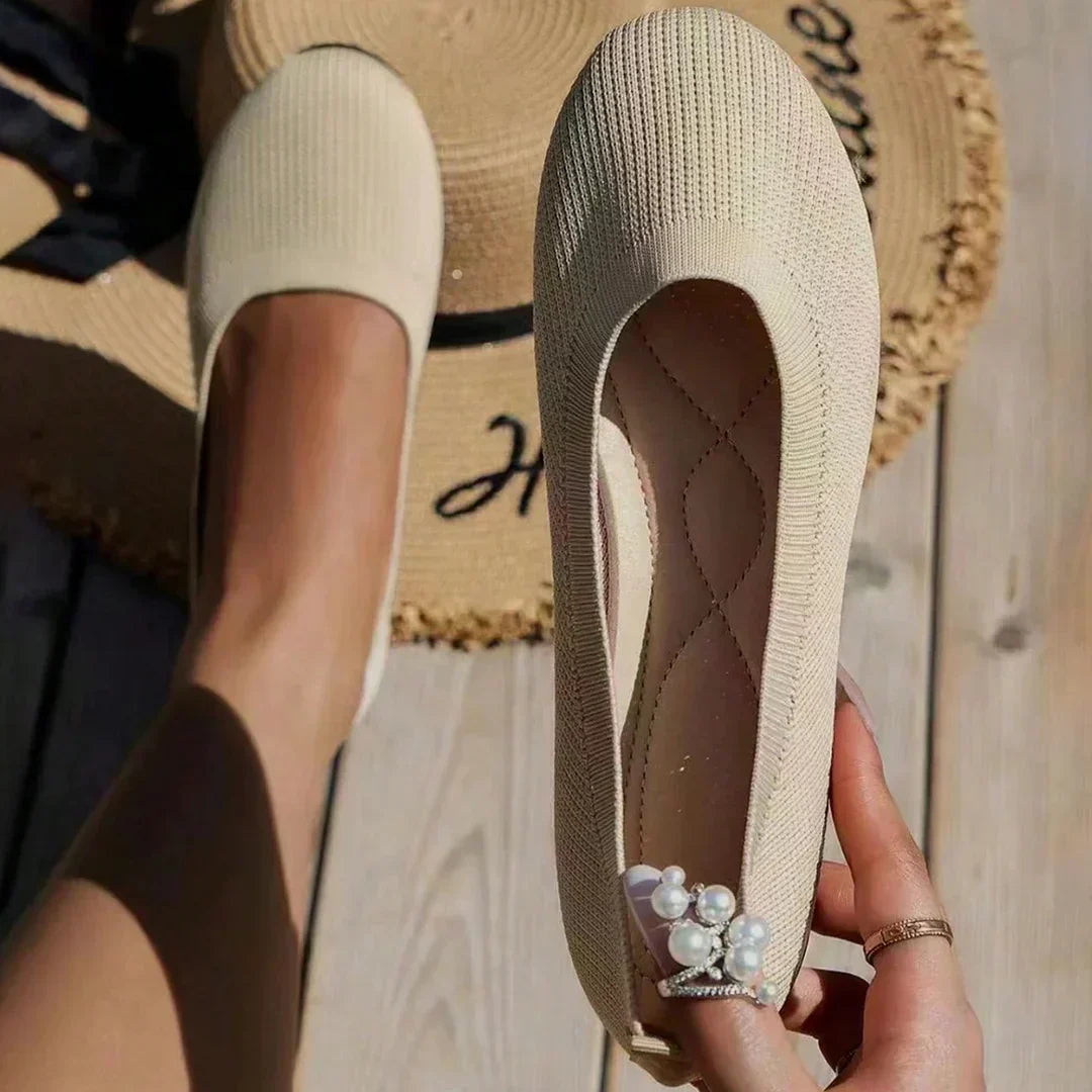 Versatile women's slip-on ballerina flats, suitable for both casual and dressy looks.
