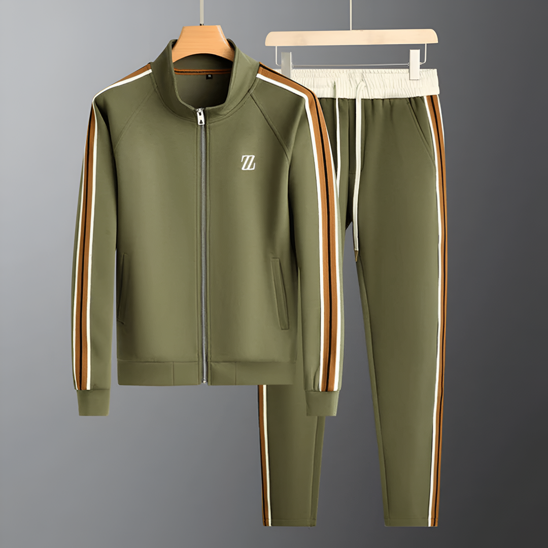 Full view of women's timeless comfortable tracksuit set.
