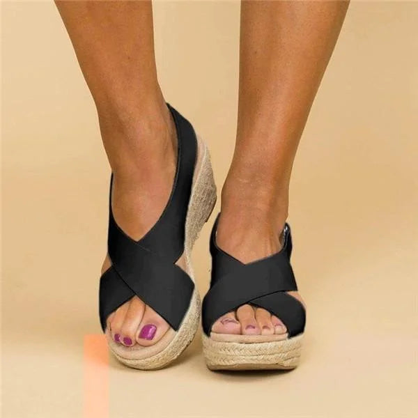 Women's comfortable wedge sandals, lightweight for summer, elegant open-toe design.